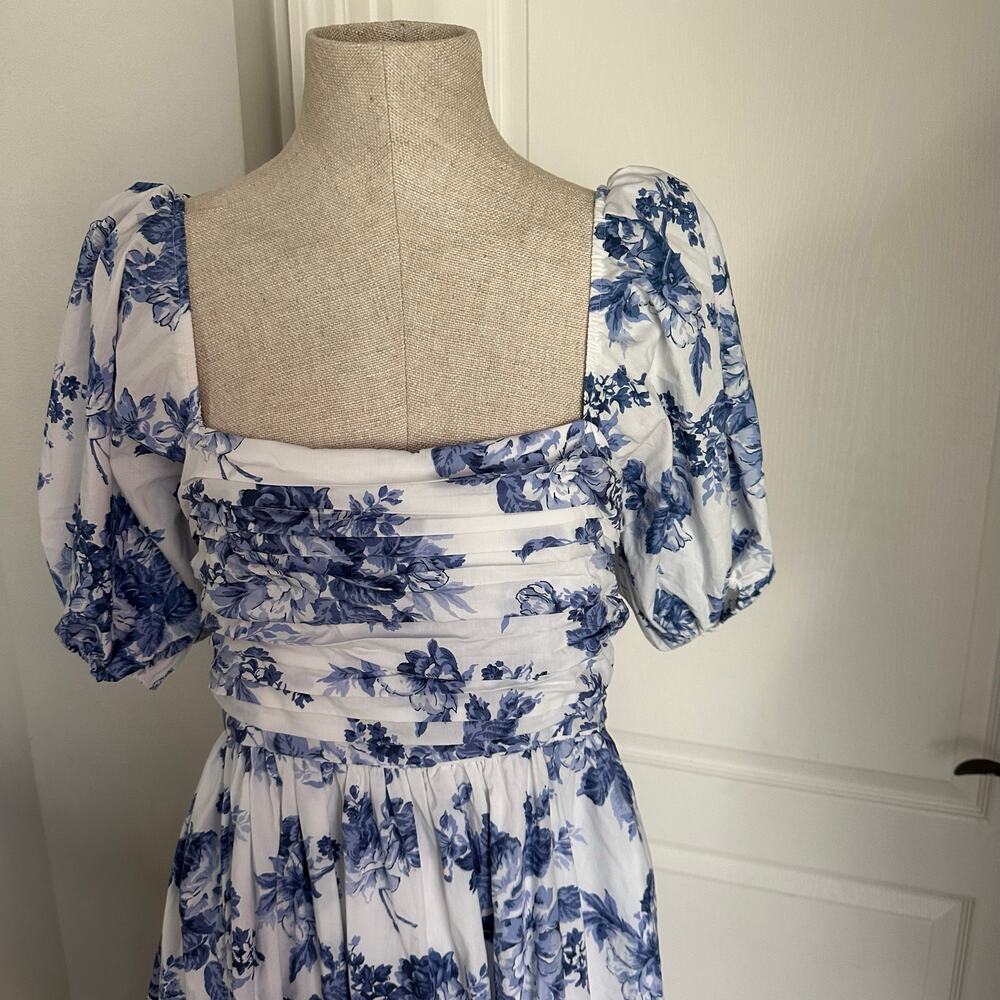 Abercrombie & Fitch Emerson Poplin Puff Sleeve Midi Dress - Picture 3 of 7